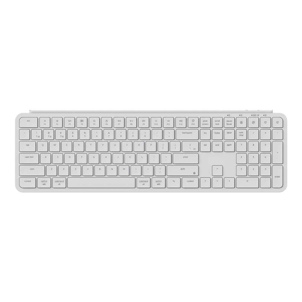 B6P-K8_wr_01a Keychron B6 Pro Ultra-Slim 100% Wireless Keyboard – Ivory White - Image 1
