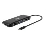 Port USB Type-C 4 x USB3.1|1 x Aux|Micro+SD Card Reader|1 x RJ45|1 x HDMI|1 x VGA|1 x Type-C PD Dock 100W - Black - Image 4