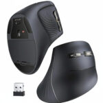 UGREEN Multi-Mode Vertical Mouse Bluetooth and 2.4G Wireless–Black - Image 3