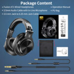 Oneodio Pro A71 Wired Headphones - Black - Image 5