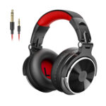 Oneodio Pro 10 Professional Wired Over Ear DJ and Studio Monitoring Headphones - Red/Black - Image 2