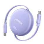 UGREEN 100W Fast Charging Retractable USB Type-C Cable 1M - Purple