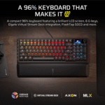 Corsair VANGUARD 96 Mechanical Gaming Keyboard, CORSAIR MLX Plasma - Black