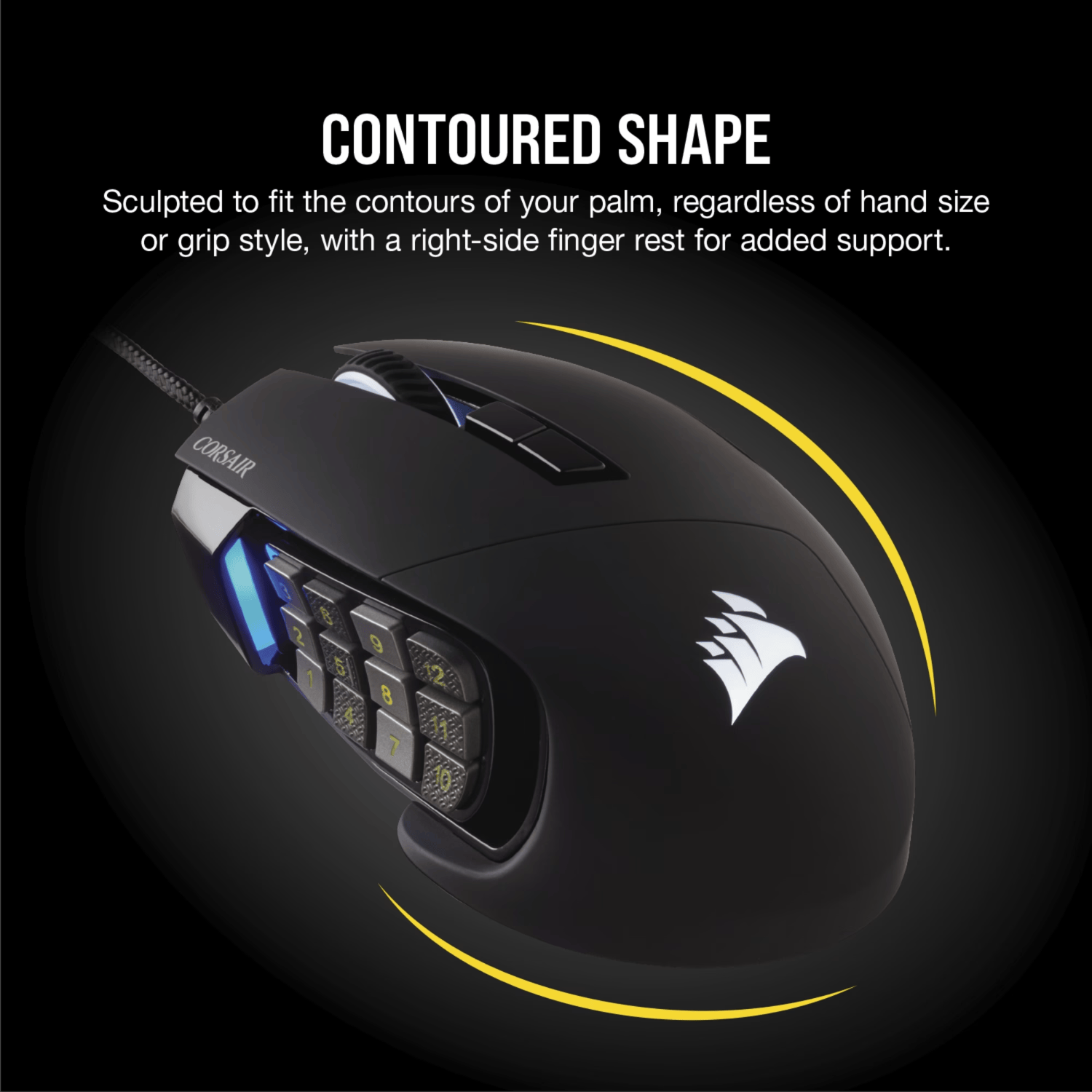 Corsair SCIMITAR RGB ELITE Optical 18 000 DPI MOBA/MMO Gaming Mouse - Black
