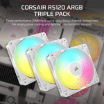 Corsair RS120 ARGB 120mm PWM Fans Triple Pack - White